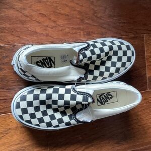 Vans Kids Slip-On Checkered Sneakers - Black and White